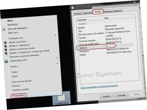 Atributos de la Información de Archivo: tamaño, propietario, acceso y más