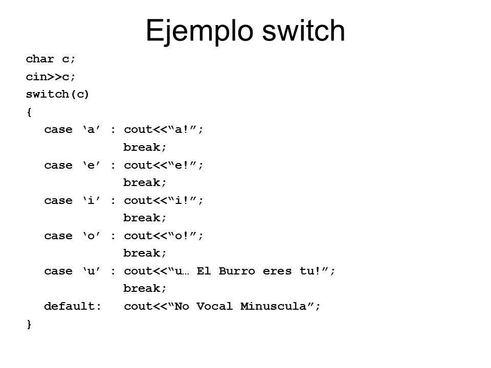 Switch en C++: Sintaxis y Ejemplos